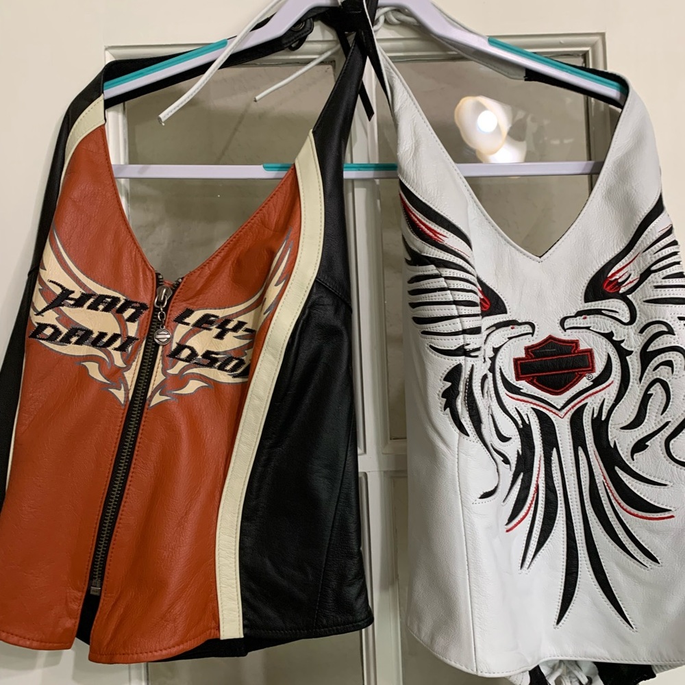 Halter Vest. White has never been worn. Orange and black has been worn 2 times.